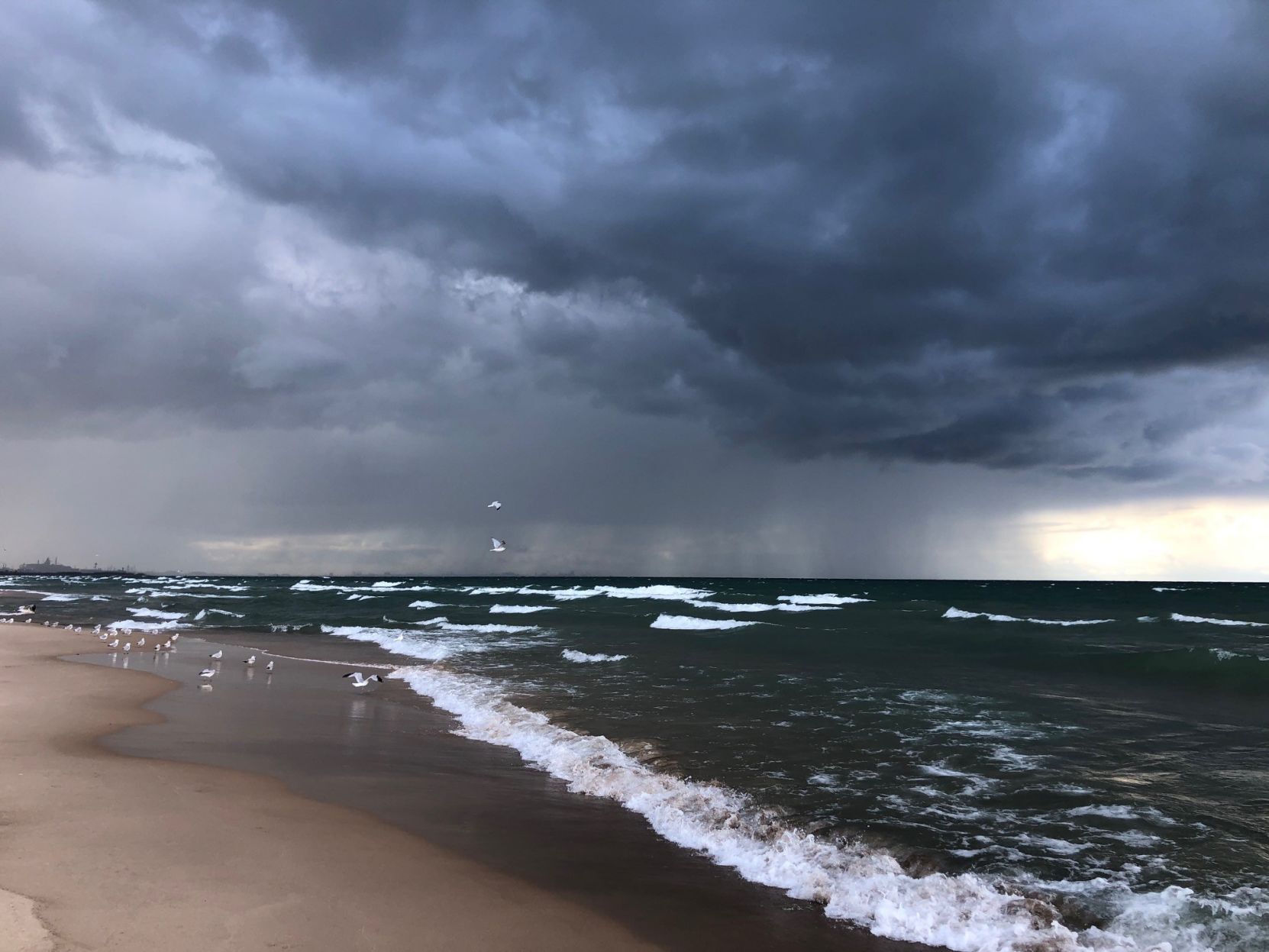 High waves, stormy conditions bring hazards at Marquette Park
